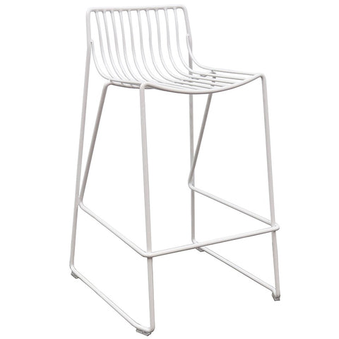 Wire Sling White Akita Modern Geometric Counter Stool / Bar Stool Barstool