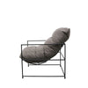 Lauro Slingback Club Chair Grey Linen & Iron Modern Chic Lounge Chair Armchair