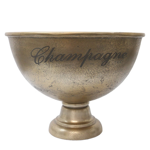 Rustic Gold French Country Shabby Chic Luxury XL Champagne Bowl Aluminium Decorative Showpiece Ornament