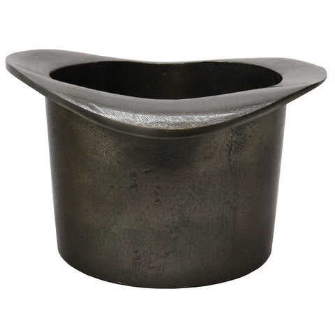Smoke Black Aluminium Bowler Hat Wine Cooler Tub Rustic Chic - Great Gift / Home Décor