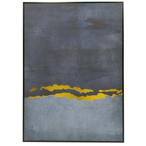 Blue Sea Golden Foil Abstract Canvas Wall Art 1.03m x 1.43m