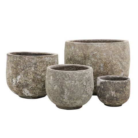 Lava Glazed Outdoor Planter Collection Set Of Four