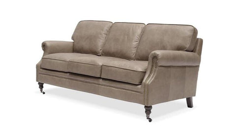 Riverstone Three Seater Brunswick Edwardian Leather Sofa / Lounge