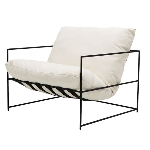 Lauro Club Chair Large Lounge Chair - Contemporary Chic Vanilla Colour