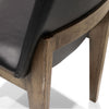 Clifton Architectural Oak Dining Chair - Black Italian Leather