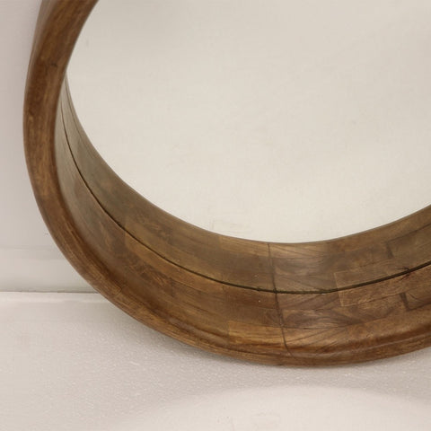 Miley Round Mirror Handcrafted Modern Mangowood 55cm