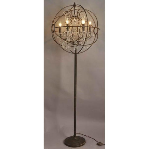 Rococo Globe Crystal Floor Lamp Light