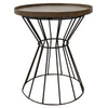 Granada Geometric Patterned Wood & Metal Side Table