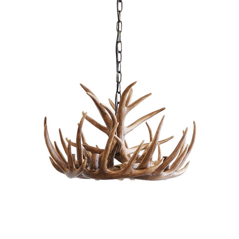 Rustic Chic Natural Faux Antler Chandelier 6 Lights