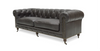 3 Seater Stanhope Chesterfield Aged Onyx Luxury Leather Sofa / Lounge