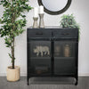 Bank Iron Locker Display Cabinet / Sideboard With Drawers Industrial Chic