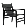 Louis Armchair / Occasional Chair Vintage Black Leather & Wood