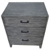 Black Oak Harvey Modern Rustic Bedside Table - Three Drawer