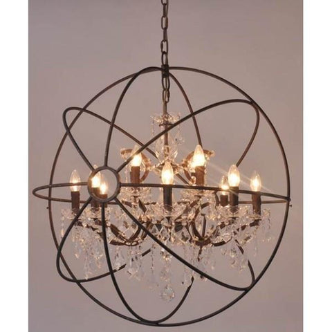 Rococo Globe Crystal Chandelier Light (80cm)