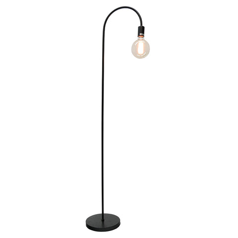 Curved Industrial Modern Minimalist Black Floor Lamp Light