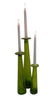 Green Handblown Mexican Glass Candleholders Candlesticks / Bud Vases