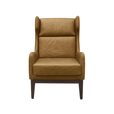 Hanover Tan Leather High Back Occasional Chair Armchair