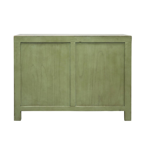 Distressed Green Oriental 6 Drawer Dresser / Commode