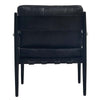 Vienna Vintage Black Leather & Oak Frame Club Chair / Armchair