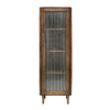Tate Retro Tall Display Cabinet With Reeded Glass Design - Very Chic