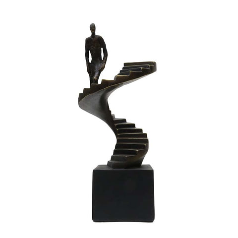 Spiral Staircase Climbing Man Decorative Showpiece Ornament