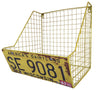 Car License Plate Storage Basket Metal Mesh Wall Unit