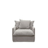 Lotus Luxurious Modern Slipcover Sofa / Lounge Armchair Cement Colour