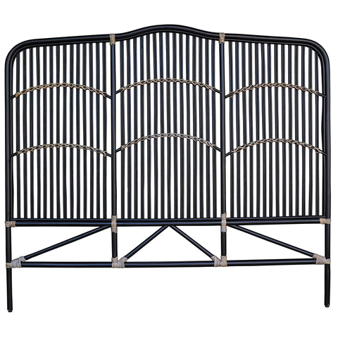 Denver Super King Bedhead Headboard Black Rattan