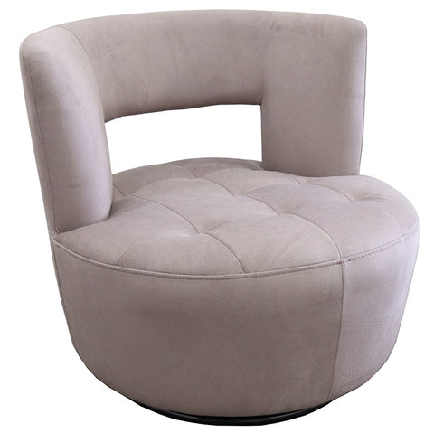 Barclay Swivel Lounge Chair Velvet Blush Mink