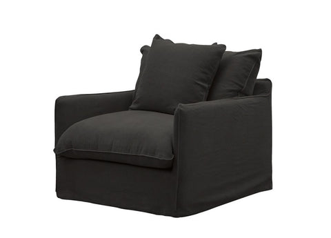 Lotus Luxurious Modern Slipcover Sofa / Lounge Armchair Black Colour