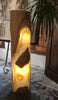 Rustic Onyx Colores de Tierra Marble Cilindro Floor Lamp - Exquisite Feature Piece & Ambient Lighting