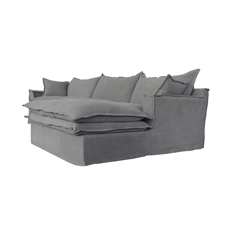Orlando Chaise Sofa Lounge - Right Hand Variant & Grey