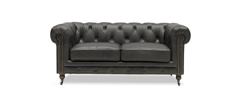 Stanhope Chesterfield Aged Onyx Luxury Leather Sofa / Lounge