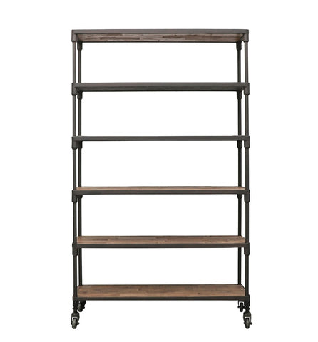 Industrial Chic Rustic Metal & Timber Frame Shelves Bookshelf - Perfect Storage For Office, Laundry, Butler’s Pantry or Wardrobe