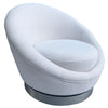 Shell White & Silver Amour Swivel Lounge Chair Modern Couture