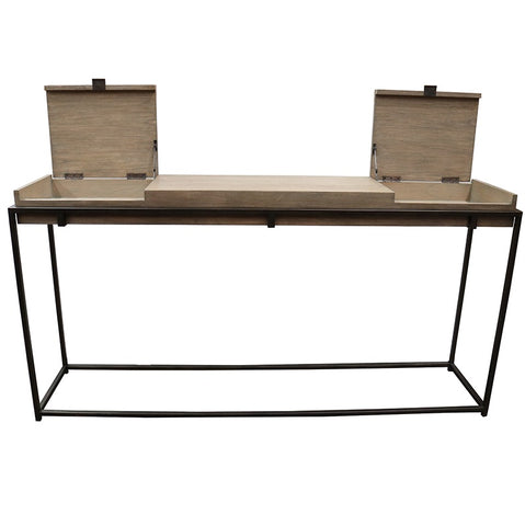 Macapa Wood & Iron Console Table / Hall Table - Modern Industrial Chic