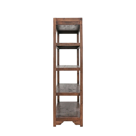 Wooden Bakers Rack Rustic Characterful Four Tier Library Bookshelf Bookcase / Entertainment Unit French Country Industrial Chic