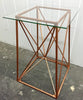 Geometric Copper Alcove Table Metal With Glass Top