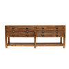 Printmaker Antique Industrial Style Reclaimed Console Table With 4 Drawers - Exquisite