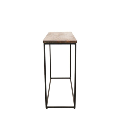 Minimalist Rustic Mango Wood & Black Iron Frame Console Table