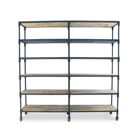 Industrial Metal Bookshelf With Castor Wheels - Perfect Storage For Office, Laundry, Butler’s Pantry or Wardrobe