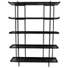 Fresno Geometric Black Oak Wood & Iron Sideboard / Bookcase / Shelving Unit