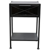 Charcoal Inglewood Iron & Glass Bedside Table / Side Table - Modern Geometric Chic