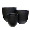 Bullet Black Reinforced Concrete Outdoor Planter With Drainage - Smaller