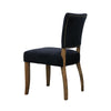 Oak & Black Linen Sheen Modern Vintage Stud Detail Dining Chair