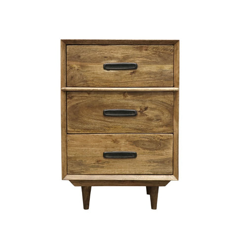 Miley 3 Drawer Bedside Handcrafted Modern Mangowood