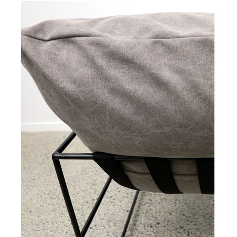 Lauro Slingback Club Chair Grey Linen & Iron Modern Chic Lounge Chair Armchair