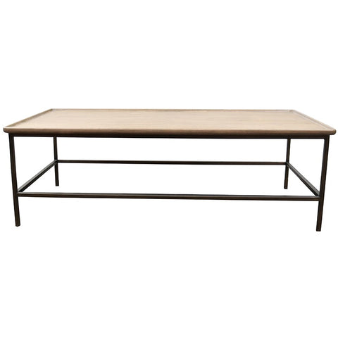 Valour Modern Rectangle Wood & Iron Coffee Table