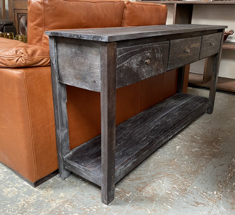 Dark Marcela Characterful Solid Wood Rustic Finish Console Table