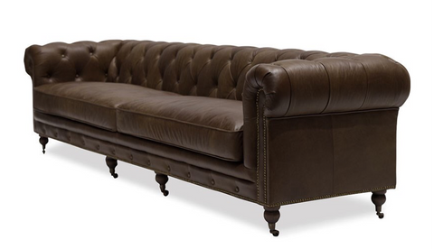 Ultimate Leather Luxury Sofa / Lounge Stanhope Chesterfield 4 Seater - Nutmeg
